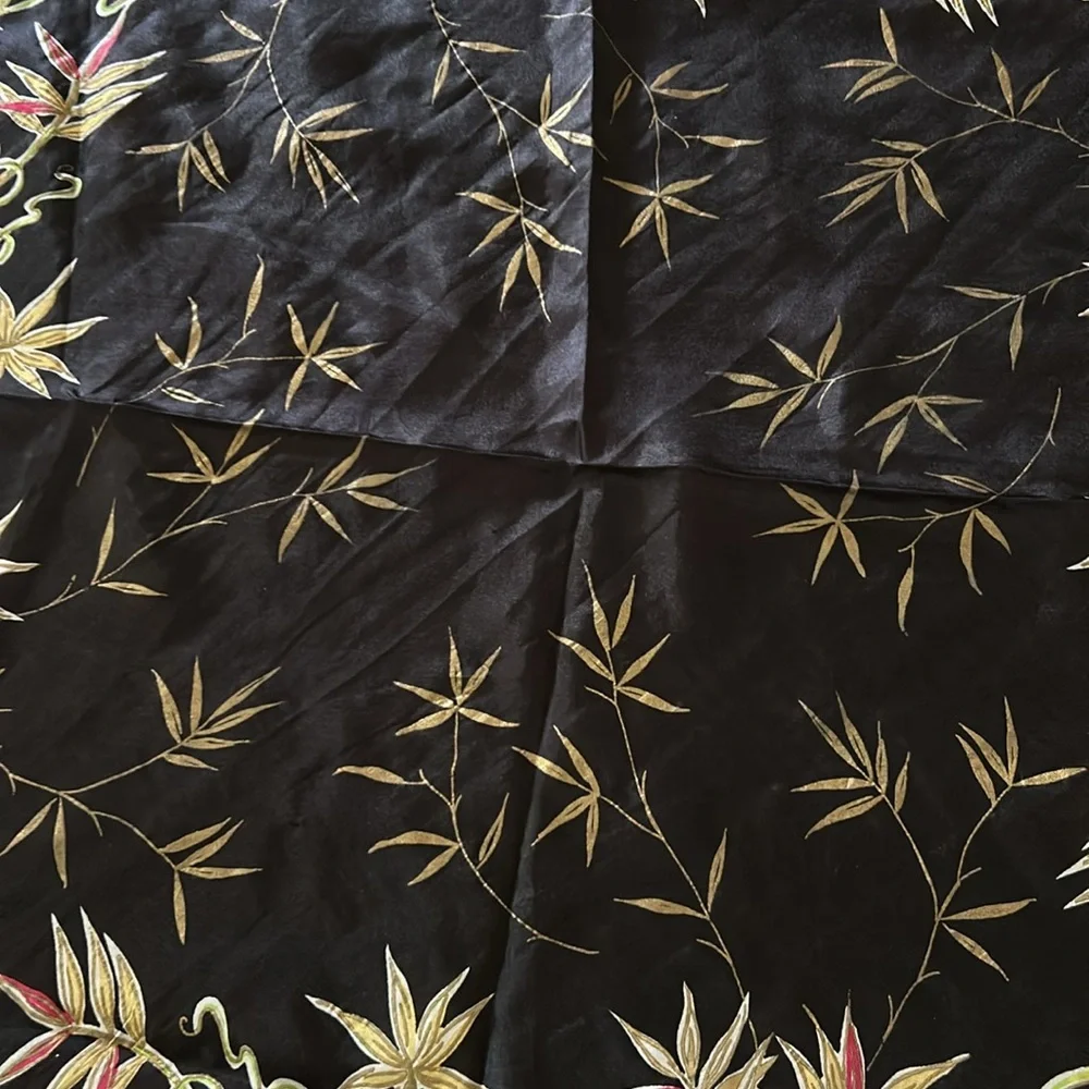 Vintage Exotic Floral Print Scarf